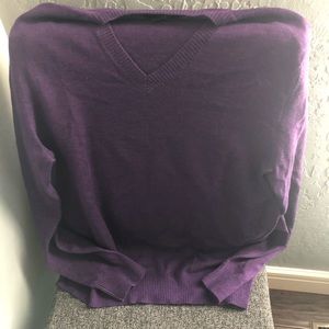 Banana Republic merino wool vneck sweater purple